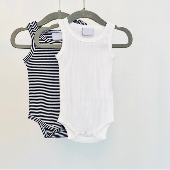 Tiny Tank Onesie - Ribbed White - Picture 2 of 2